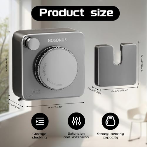 Retractable Clothesline Indoor, Non-Sagging Outdoor Clothes Line Retracting, 16.7 Ft Heavy Duty Clothes Drying Laundry Line, Wall Mounted Stainless Steel Clothesline for Balconies (Grey Update) - color: Grey Update