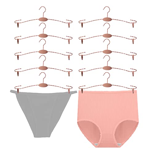 Metal Underwear Bra Rack, Durable Pants Clothes Hangers with Clips,for Lingerie Shop Display, 10pcs (Rose Gold-B2) - color: Rose Gold-b2