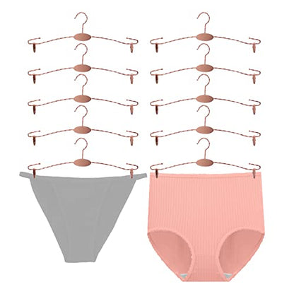 Metal Underwear Bra Rack, Durable Pants Clothes Hangers with Clips,for Lingerie Shop Display, 10pcs (Rose Gold-B2) - color: Rose Gold-b2