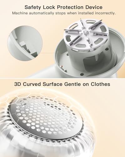 coldSky Rechargeable Fabric Shaver, Lint Shaver with Digital Display, Sweater Shaver with 6-Leaf Blades and Safety Lock, 3-Speeds Defuzzer Remove Fuzz, Pills from Clothes, Furniture, Sofa, Light Grey - color: Light Grey