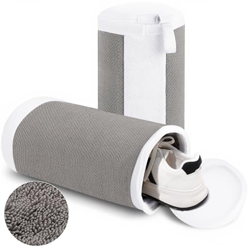Dntorx 2 PCS Shoe Washing Machine Bags for Washer and Dryer, Grey + White - color: Grey+White