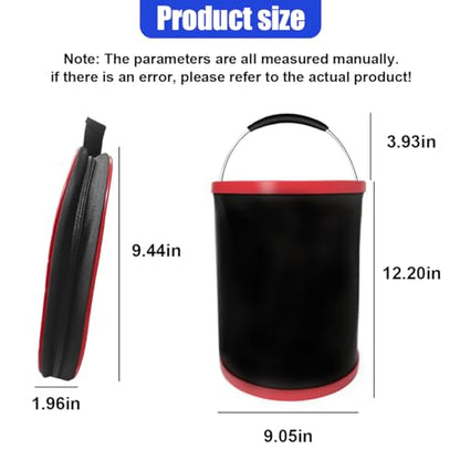 Collapsible Bucket with Handle, 3.4 Gallon, 13L (Black)