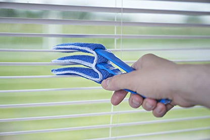 Blind Cleaner Duster Tool, Fan Blade Cleaner, Air Duct Cleaning Tools, Blue Window Blinds Cleaner with Microfiber Sleeve for Fans, Window Blinds, Vents, Shutters…(3 Pack -Superio) - size: 3