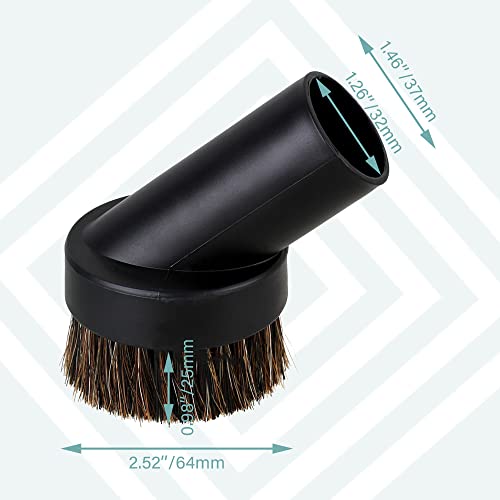 RDEXP Round Dust Brush 25mm Horse Hair 1.25" Vacuum Attachment Replacement,Perfect for Vacuuming Sofas and Baseboards,Use a Rubber Will Help It Fit Better