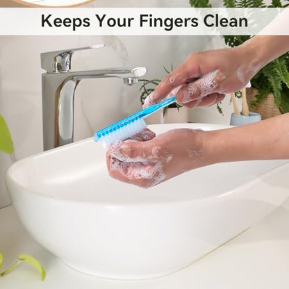 Nail Brush for Cleaning Fingernails Handle Grip Nail Scrubber Brush 4 Pack Kitchen Cleaning Brush Small Shoe Cleaner Brush Laundry Stain Brush for Household Cleaning