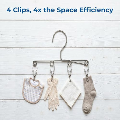 4 Pack Stainless Steel Clip Hangers - size: Large