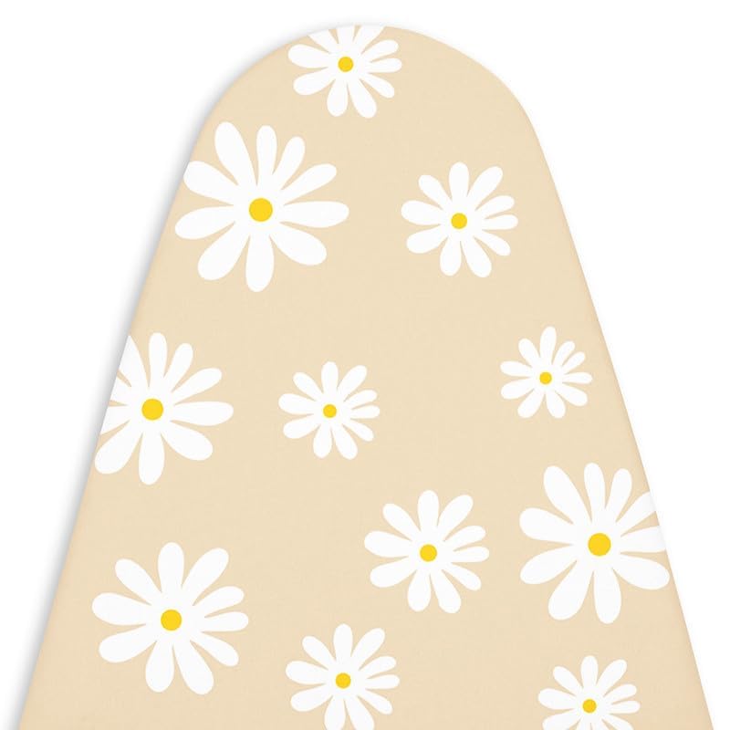 Encasa XO Ironing Board Cover and Pad 49"x18" Wide, Thick Felt - color: Daisy Beige, size: Wide (49"x18")