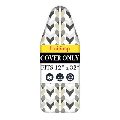 UniSimp Small Ironing Board Cover and Pad 12"x32" Small Iron Board Cover with Padding,Tabletop Mini Ironing Board Cover and Pad Small Size, Cotton Canvas, Heat Resistant, Drawstring Closure Foliage - color: Foliage, size: 12" x 32"