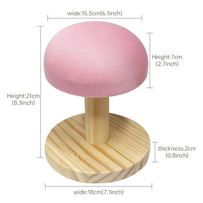 Bra Wooden Ironing Board, Mini Soft Padded Sleeve Pressing Board with Round Base, Tailor’s Hams with Removable Cotton Cover for Small Table Top Pressing Pad, Long-7.1 Inch, Pink - color: Pink