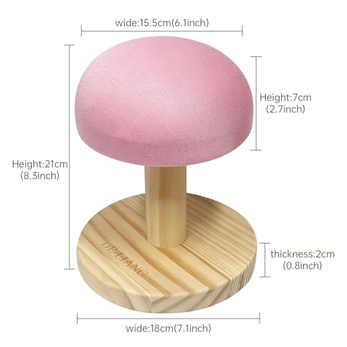Bra Wooden Ironing Board, Mini Soft Padded Sleeve Pressing Board with Round Base, Tailor’s Hams with Removable Cotton Cover for Small Table Top Pressing Pad, Long-7.1 Inch, Pink - color: Pink