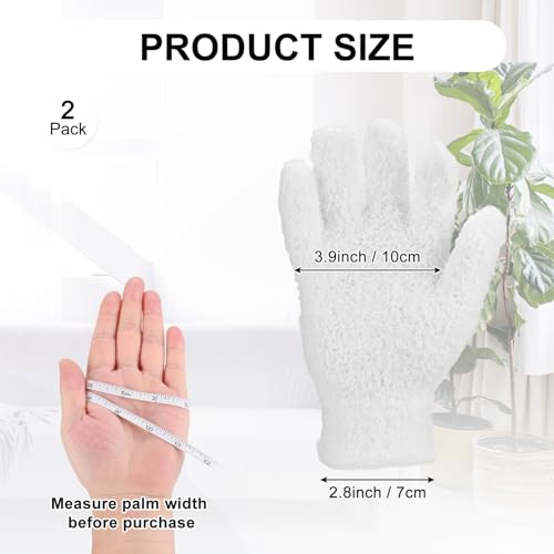 M METERXITY Dusting Gloves, Reusable Washable Mittens for House/Plants/Cars/Blinds Dusting, Leaf Cleaning Glove Mittens - color: White, size: 7.8 x 10 cm