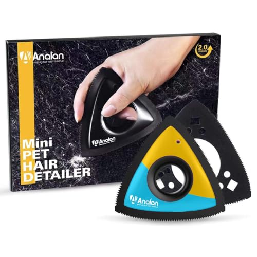 Mini Pet Hair Remover for Car Detailing(Suit with 2 Blades, Lemon Blue) - color: Lemon Blue