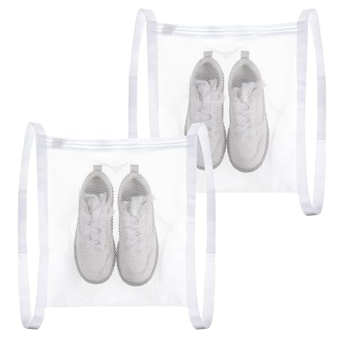 2 Pack shoe dryer bag, Shoe Washing Machine Bags, Sneaker Dryer Bags with Zipper & Strap, Reusable Mesh Laundry Bag, 15.7" Size
