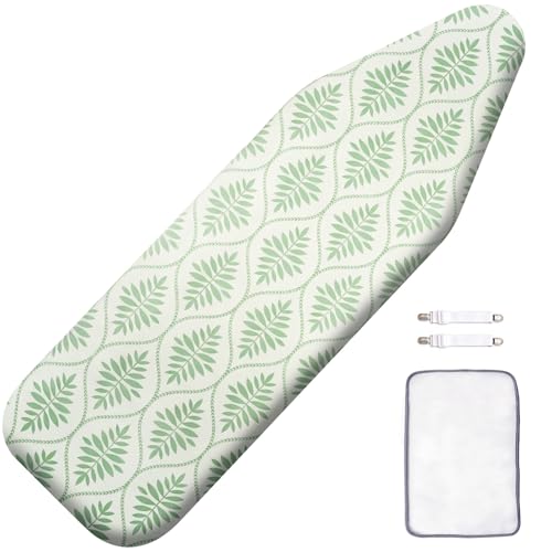SheeChung Ironing Board Cover and Pad 15"x49",Scorch and Stain Resistant - color: Bohemian Leaves, size: 15"X49"