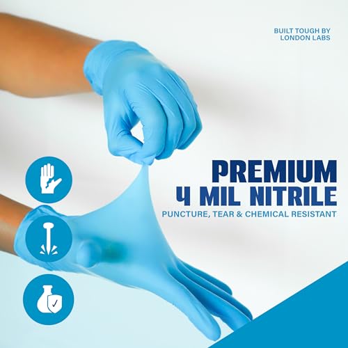 London Labs Synsafe 4 Mil - Blue Nitrile Exam Gloves –Disposable Latex Free & Powder Free – Extra Strong, Rubber Gloves - size: Small, style: 1 Pallet (105 Cases)