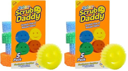 Scrub Daddy Scratch-Free Multipurpose Kitchen Sponges - Bulk Dish Sponges for Kitchen, Bathroom, Household Cleaning & More - Made with BPA-Free Polymer Foam (5 Count) (Pack of 2) - size: 5 Count (Pack of 2)