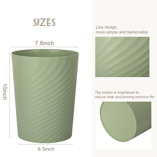 UUJOLY Plastic Small Bathroom Trash Can Wastebasket Garbage Can, Mint Green - color: Mint Green, size: 1.8 Gallon/1 Pack