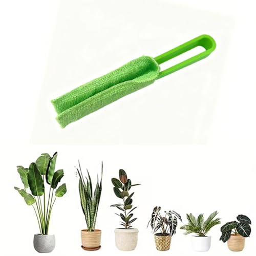 Leaf Cleaning Tongs Washable Reusable Microfiber Sleeves and Gloves Plants Cleaning Set for House Plants, Window Blind (Green) - color: Green