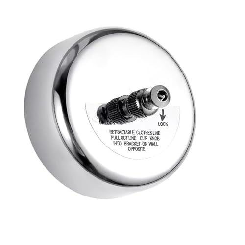 Clothes Line Retractable Clothesline of 304 Stainless Steel with Heavy Duty Adjustable Stainless Steel Wire Rope Retracting Clothes line Polished Chrome Finished - size: 2.8 m Retractable Clothesline