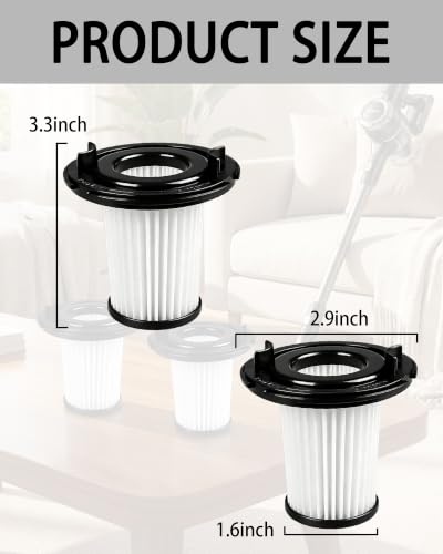 2 Pcs Washable HEPA Replacement Filters Compatible with WHALL EV-691
