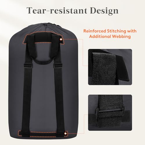 Lifewit Laundry Bag Backpack Travel, 90L, Gray - color: Dark Gray, size: 90L
