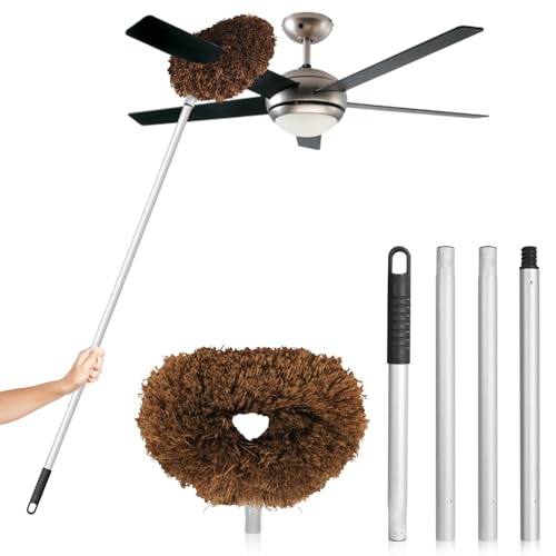 FONUNO Ceiling Fan Cleaner Duster High Ceiling Extended Fan Blade Cleaner - color: Brown