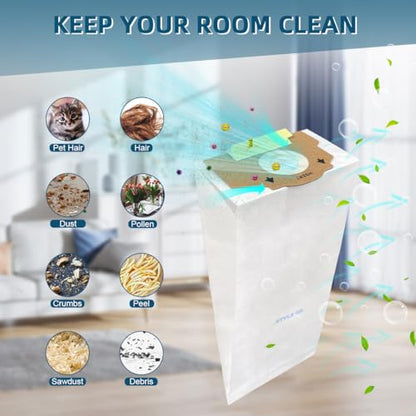 12 Packs Replacement Vacuum Bags Compatible with Eureka RR, Part# 61115 Boss Smart Vac 4800 Series, Style RR Upright Vacuum Bags