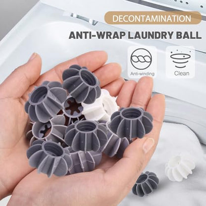 5Pcs Silicone Laundry Balls Reusable Anti-Winding Clothes Floating Lint Cleaning Ball Home Washing Machine Accessory,Grey (S-3.8 * 1.9cm) - color: A