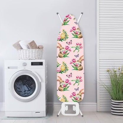 Cute Bunny Ironing Board Cover Butterfly Ironing Board Pad Protective Cover Iron Board Cover Accessories Replacement Tablecloths with Elastic Edge Washable - color: Cute Bunny Butterfly