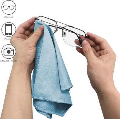 Microfiber Glass Cleaning Cloth, 16 Inch Lint Free Quickly Clean for Glasses, Window, Mirrors, Windshields and Stainless Steel (Blue, 1 Pack) - color: Blue