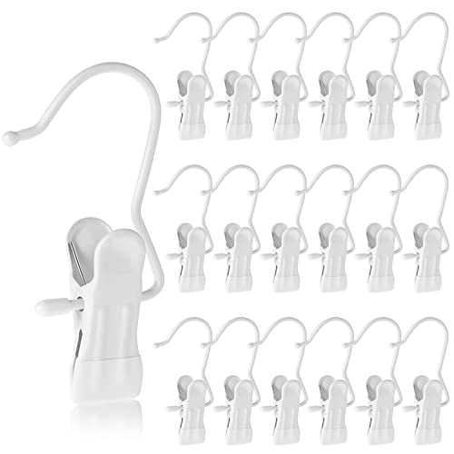 Hotop 20 Pieces Boot Hanger Clips Heavy Duty Closet Space Saving, White - color: White