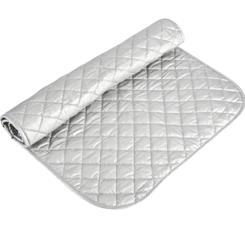 1 Piece Silver Coated Heat Resistant Ironing Pad, Non Slip Thick Cotton Ironing Mat, 18.9 x 31.5 Inch Portable Table Top Cover for Home Hotel Daily Travel Use