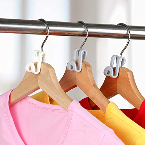 Mlici 60 Pcs Space Saving Hanger Connector Hooks for Closet Organizer, Gray - color: Gray