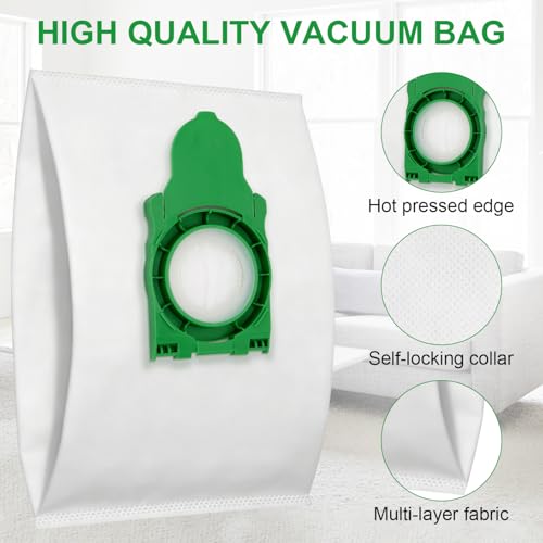8300AM / 8300ER Vacuum Bags Compatible with SEBO Airbelt E Series (E1 / E2 / E3) Canister Vacuum - Large Capacity Dust Bag Replacement Parts Accessories Kit (4 Pack) - color: 4 Pack