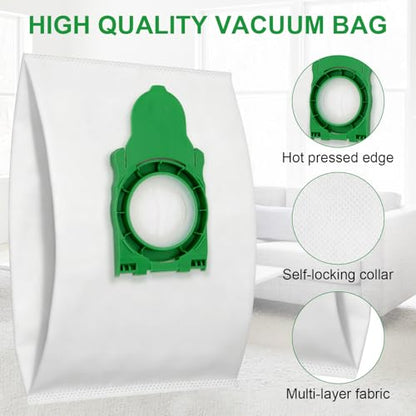 8300AM / 8300ER Vacuum Bags Compatible with SEBO Airbelt E Series (E1 / E2 / E3) Canister Vacuum - Large Capacity Dust Bag Replacement Parts Accessories Kit (4 Pack) - color: 4 Pack