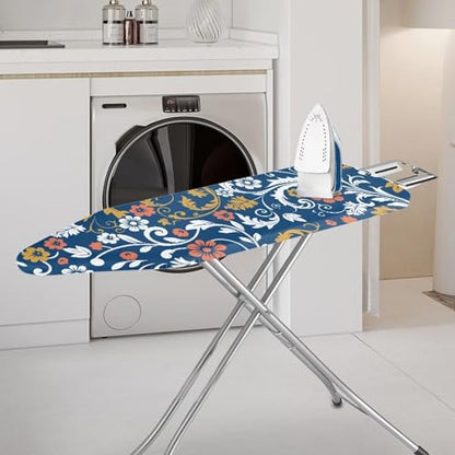 Blue Floral Tabletop Ironing Board Cover and Pad Standard (Fits Large Boards 15 x 54 inch) Ironing Board Protector Washable - color: Blue Floral