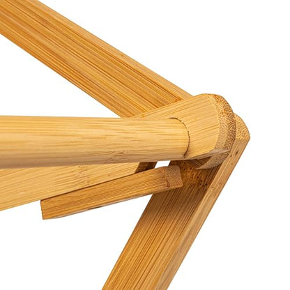 Household Essentials Bamboo Oversized Clothes Drying Folding Rack, Upscale Laundry Rack with 11 Dowels, Environmentally Friendly, Stable Frame, Shelf for Drying Flat, Natural - color: Natural