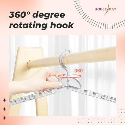 HOUSE DAY Extra Large Adjustable Hangers 4 Pack, Heavy Duty with 360° Hook
