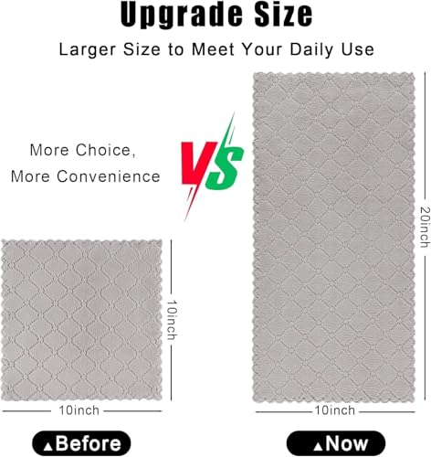 Homaxy 18 Pack Super Soft Absorbent Dish Towels, 10" x 20", Grey - color: Grey, size: 10 x 20 inch-18 pack