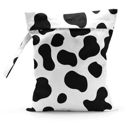 Waterproof Cloth Diaper for Baby Reusable Wet Dry Bag for Travel Beach - color: DairyCow