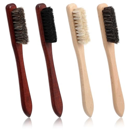 4 Pcs Wood Laundry Stain Brush Set Stain Remover Brushes with Bristles Laundry Accessories Small Cleaning Brush Set for Clothes Furniture Leather