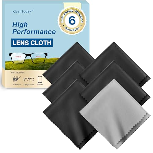 6 Pack Microfiber Glasses Cleaning Cloth Streak & Scratch-Free Lens Cleaning Cloth – Safe for Eyeglasses, Sunglasses, Glasses Cleaner, Lens Wipes, iPhone & Screens - size: 6 Pack