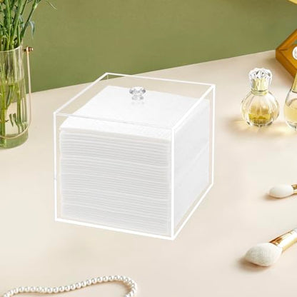 Disposable Face Towel Holder Facial Towelettes Container Box Acrylic, Clear - color: Clear