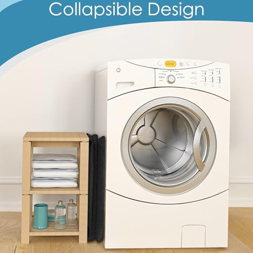 SNIGJAT Extra Large Laundry Hamper, Folding 100L Laundry Basket, Black - color: Black, size: 100L
