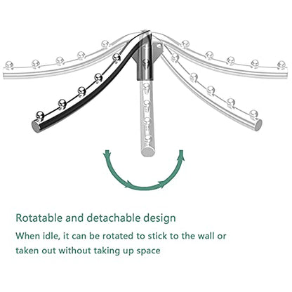 2 PCS Folding Wall Mounted Clothes Hanger, Clothes Hanger Rack Retractable, Collapsible Stainless Steel Closet Clothes Hangers Garment Racks Clothes Drying Racks Coat Hooks Clothing Hanging Holder - size: 5 HOOKS x 2
