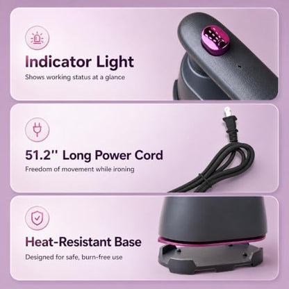 Mini Travel Steamer Iron, 2-in-1 Dry Steam Garment Iron for Clothes - color: Premium Matte Gray