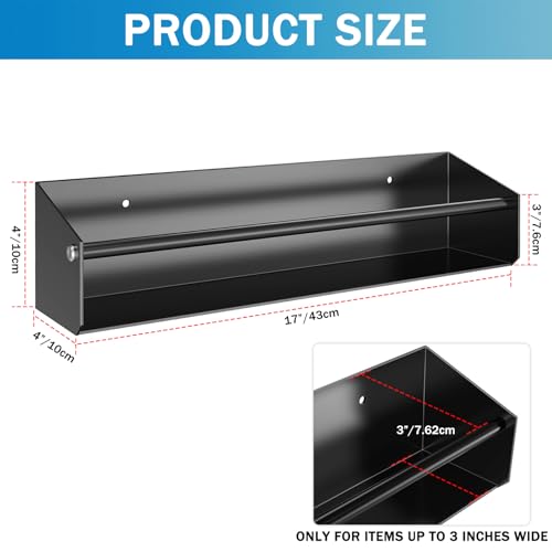 Black Aluminum Wall Mount Spray Can Storage Rack - color: Black
