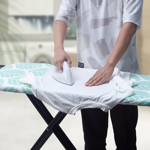Seiritex Extra Wide Ironing Board Cover with Padding 18 x 54 inch Heat Reflective with Hook and Loop Fasteners, Thick Padding with Elasticized Edges, 3 Layers Iron Board Cover (Green Leaf) - color: Green Leaf, size: 18x54