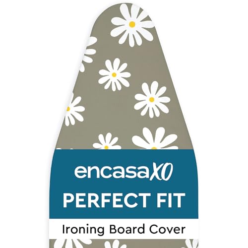 Encasa XO Ironing Board Cover and Pad 42"x14" Medium, Thick Felt - color: Daisy Grey, size: Medium (42"x14")