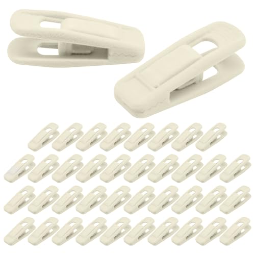 Velvet Hanger Clips, 40 PCS, Beige - color: Beige